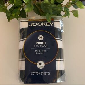 Jockey men's black H-fly pouch design full rise briefs.  Size L.